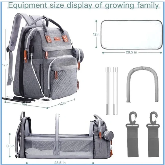 ISMGN Diaper Bag Backpack with Changing Station - Picture 6 of 6